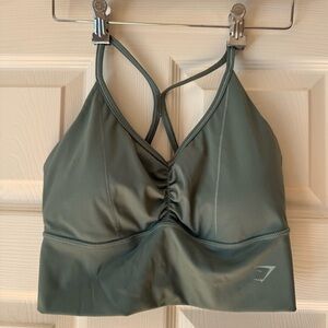 Gymshark Olive Green Strappy Sports Bra Crop Top Size S